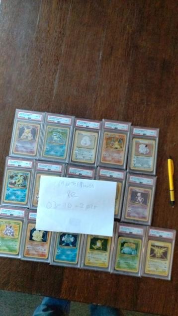 Pokemon kaarten Base unlimited set holo's PSA 8  beschikbaar voor biedingen