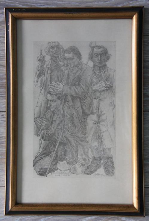 3x Jan Toorop steendruk; 3-luik, Antiek en Kunst, Kunst | Litho's en Zeefdrukken, Ophalen of Verzenden