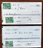 Twee uitgeschreven cheques Belgie met zegels, Verzenden, Overige typen