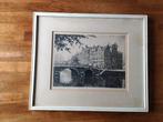 Ets Brouwersgracht/Prinsengracht A'dam - Maarten Langbroek, Antiek en Kunst, Kunst | Tekeningen en Foto's, Ophalen of Verzenden