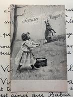 Joyeuses Pâques - paashaas op de schommel (FR), Ophalen of Verzenden, Voor 1920, Gelopen, Feest(dag)