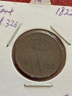 Schitterende cent 1822U, Postzegels en Munten, Munten | Nederland, Ophalen of Verzenden, Koning Willem I, 1 cent, Losse munt