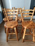 4 Kleine stoeltjes, Huis en Inrichting, Stoelen, Ophalen, Gebruikt, Bruin, Vier