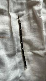 Zilver armband met zwart steentjes maat 17, Gebruikt, Zilver, Zwart, Verzenden