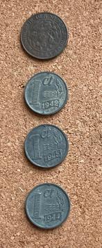 Oorlogs - Munten set - 4x 1 cent - 1941 1942 1943 1944, Ophalen of Verzenden, Koningin Wilhelmina, 1 cent, Setje