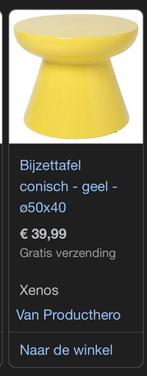 Bijzettafel paars en geel, Huis en Inrichting, Tafels | Bijzettafels, Ophalen, Minder dan 45 cm, Gebruikt, Rond