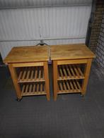 BEKVÄM Roltafel - Berkenhout - 58x50 cm, Gebruikt, Minder dan 100 cm, Bruin, 50 tot 75 cm