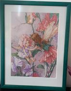 Geborduurd en ingelijst Flower Fairy Vintage, Ophalen of Verzenden