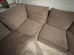 L-vormige hoekbank - Prima bank, hoek heeft kuil, Huis en Inrichting, Gebruikt, Hoekbank, Ophalen of Verzenden, Stof