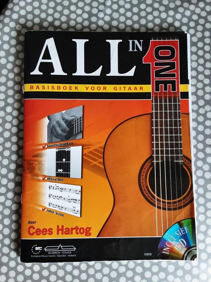 Cees Hartog - All in One  basisboek voor gitaar, Muziek en Instrumenten, Bladmuziek, Gebruikt, Les of Cursus, Populair, Gitaar