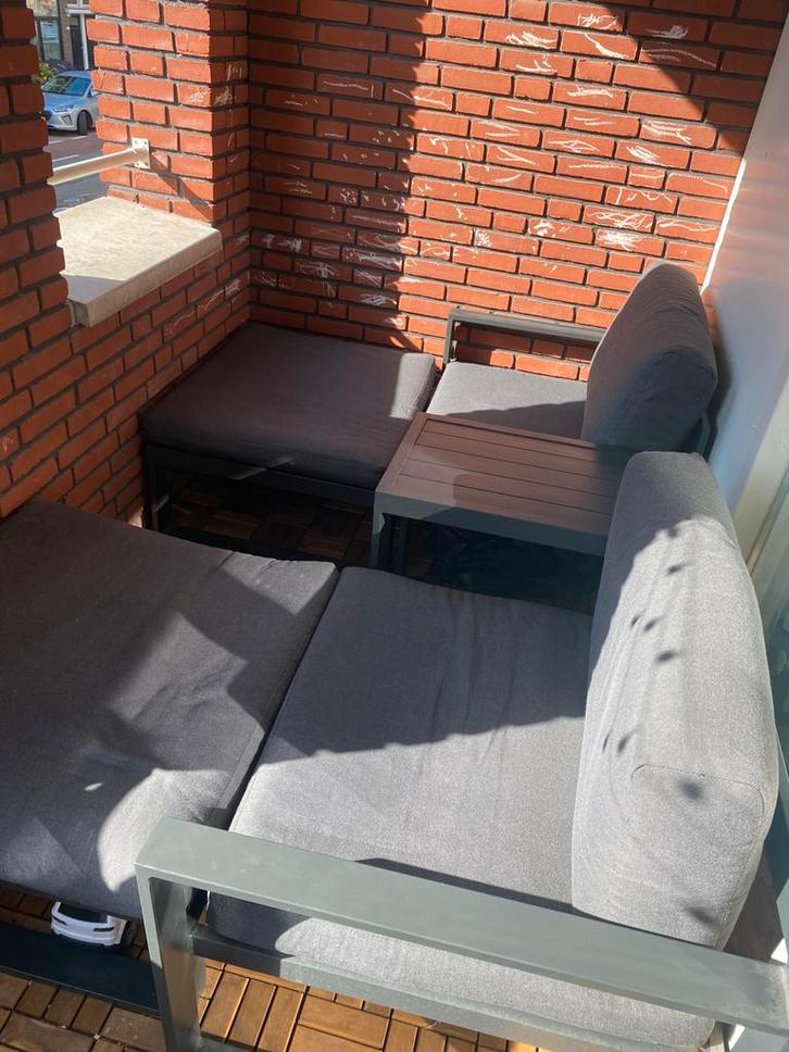 Loungeset Bocas, Tuin en Terras, Tuinsets en Loungesets, Zo goed als nieuw, Aluminium, Bijzettafel, Hocker, Stoel, Ophalen