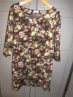 G285 ANNA mt XXL jurk bloemen scuba ritsen, Overige kleuren, Maat 46/48 (XL) of groter, Zo goed als nieuw, Knielengte