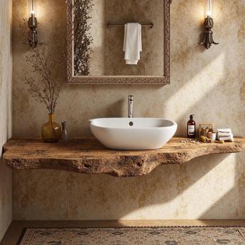 Maak uw eigen badkamer meubel uniek hout op voorraad beschikbaar voor biedingen