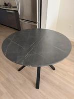 Eettafel rond zwart marmer look 105cm, Rond, Ophalen of Verzenden, Zo goed als nieuw, Modern