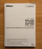 Nikon D5 Handleiding - nederlandstalig, Boeken, Ophalen of Verzenden, Techniek