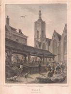 Den Haag Vismarkt Haag Fischmarkt Staalgravure ca. 1855, Antiek en Kunst, Kunst | Etsen en Gravures, Ophalen of Verzenden