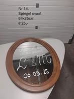 Spiegel Ovaal met houten lijst, Ophalen, Zo goed als nieuw, Minder dan 100 cm, Ovaal