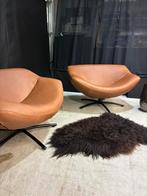 2 Lederen draaifauteuil Label Gigi, Huis en Inrichting, Fauteuils, Ophalen, Info@label.nl, 100 tot 125 cm, Leer