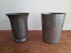 Twee hamerslag tinnen bekers, Antiek en Kunst, Ophalen of Verzenden