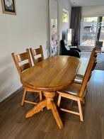 Eiken Eettafel met 4 stoelen Eethoek, Huis en Inrichting, Tafels | Eettafels, Ophalen, Gebruikt, Eikenhout, 50 tot 100 cm