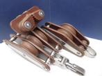 Tufnol Grootschoot blokken set, 3 + 2-schijfs, 14 - 16 mm, Watersport en Boten, Ophalen of Verzenden, Gebruikt, Lijn of Blok