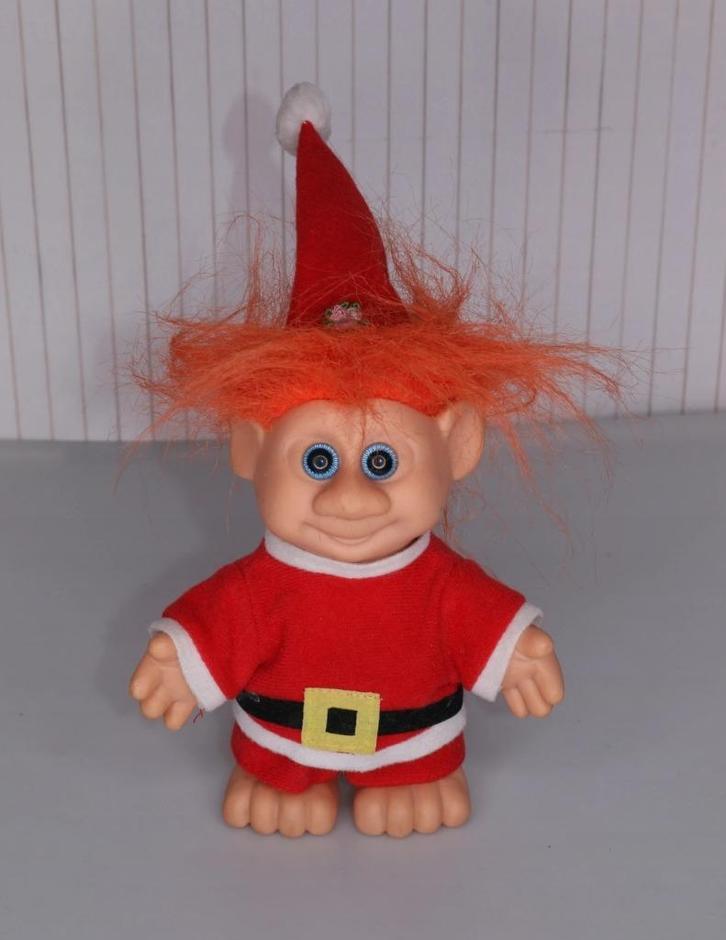 Trol kerstman troll Santa vintage 1992 oranje haar Kerst, Verzamelen, Speelgoed, Zo goed als nieuw, Ophalen of Verzenden