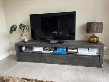 TV meubel steigerhout walnut/charcoal 