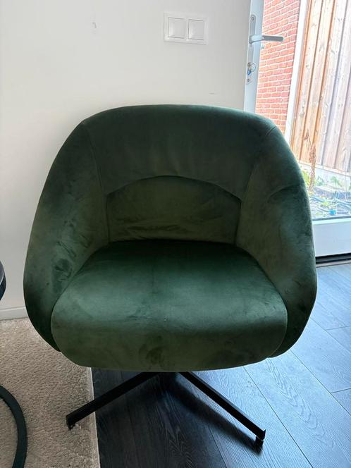 Draaistoel velvet groen, Huis en Inrichting, Fauteuils, Gebruikt, Stof, Ophalen