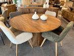 Magazijn leegverkoop ronde eettafel mangohout conische poot