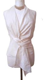 Witte stretch linnen haltertop maat S Nieuw valt mooi, Kleding | Dames, Tops, Maat 38/40 (M), Verzenden, Nieuw, Zonder mouw