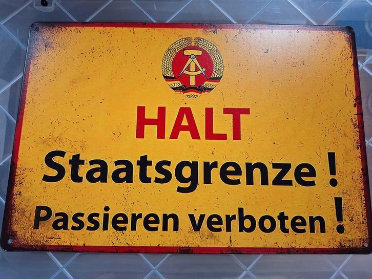 DDR plaat ijzer, Verzamelen, Merken en Reclamevoorwerpen, Zo goed als nieuw, Ophalen of Verzenden