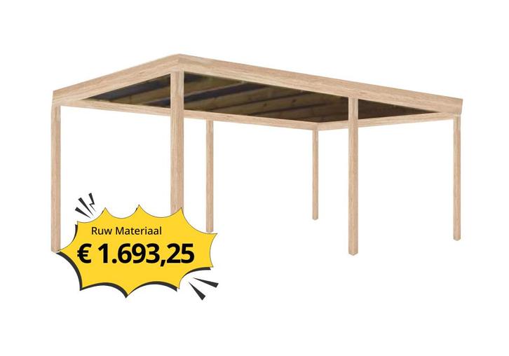 Eiken carport 3 x 5 m, Tuin en Terras, Overkappingen, Nieuw, Carport, Ophalen