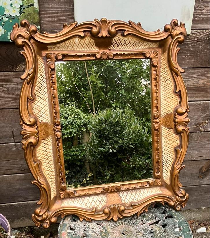Prachtige Italiaans Florentijnse spiegel, Antiek en Kunst, Antiek | Spiegels, 50 tot 100 cm, Minder dan 100 cm, Rechthoekig, Ophalen of Verzenden