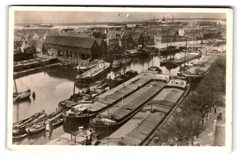 Harlingen, Panorama havens. Lees beschrijving, Verzamelen, Ansichtkaarten | Nederland, Gelopen, Friesland, 1940 tot 1960, Verzenden