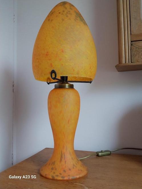 Paddenstoelen tafellamp bureaulamp oranje glaspasta, Huis en Inrichting, Lampen | Tafellampen, Zo goed als nieuw, 50 tot 75 cm