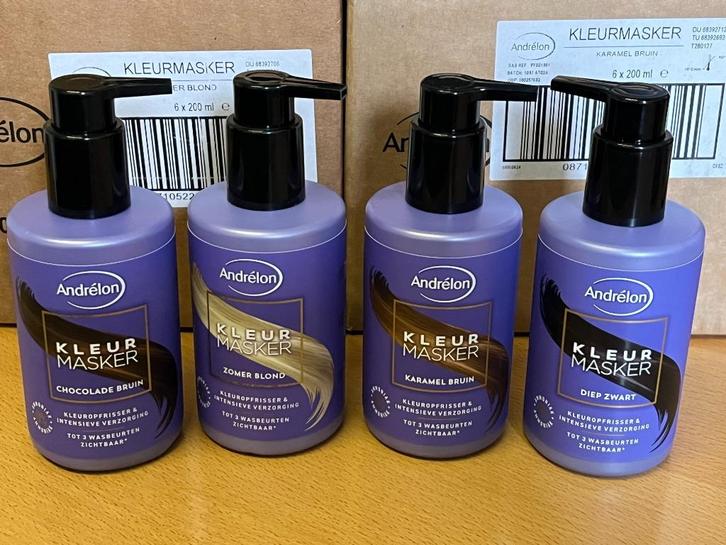 Andrelon kleurmasker verschillende kleuren 6 per doos, Sieraden, Tassen en Uiterlijk, Uiterlijk | Haarverzorging, Nieuw, Ophalen of Verzenden
