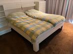 Tweepersoonsbed met boxspring en topper van Auping, Ophalen, Gebruikt, Wit, Tweepersoons