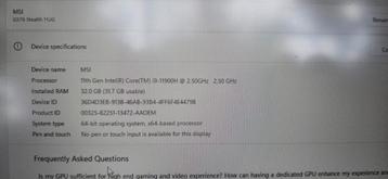 MSI GS76 Stealth Gaming Laptop beschikbaar voor biedingen