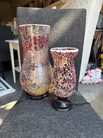 Unieke lampen - glas mozaiek 2 stuks, Ophalen, Glas, Minder dan 50 cm