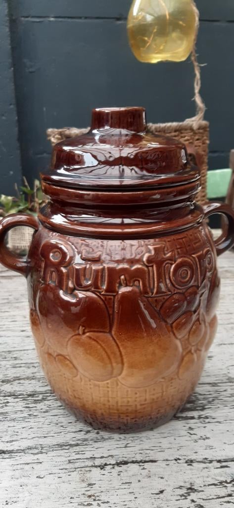 Vintage puntgave Rumtopf met deksel van Scheurich-Keramik, Antiek en Kunst, Antiek | Keramiek en Aardewerk, Ophalen of Verzenden