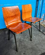 2 vintage school stoelen Presikhaaf/ OBO, Metaal, Twee, Gebruikt, Ophalen
