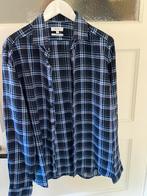 Reiss linnen overhemd shirt slimfit m blauwe ruit, Verzenden, Zo goed als nieuw, Blauw