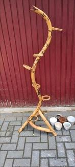 Retro rotan plantenstandaard slang bamboe vint, Ophalen, Huis en Inrichting