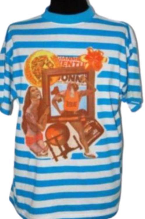 Loco Polo vintage 'retro' t-shirt, blw/wit, Mt. L, Kleding | Heren, T-shirts, Zo goed als nieuw, Maat 52/54 (L), Blauw, Verzenden