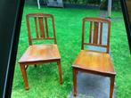 Houten stoelen set van 2 vintage, Huis en Inrichting, Stoelen, Gebruikt, Twee, Bruin, Ophalen of Verzenden