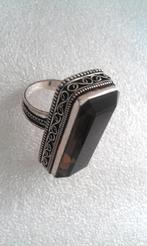 zilveren Ring met rookkwarts edelsteen, Sieraden, Tassen en Uiterlijk, Verzenden, Nieuw, 17 tot 18, Dame of Heer