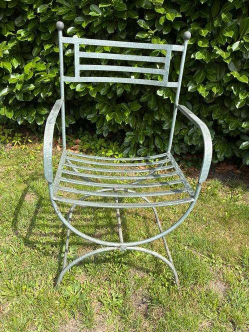 Brocante tuinstoelen (6 stuks)., Tuin en Terras, Tuinstoelen, Metaal, Ophalen