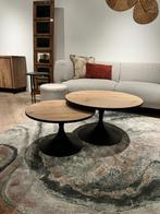 Salontafels Rovigo set van 2, Ophalen, Kunststof, 50 tot 100 cm, Rond