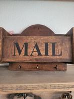 Vintage Houten Brievenhouder met Sleutelhaken, Ophalen of Verzenden
