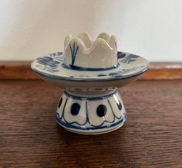 Kleine porseleinen kandelaar Blauw wit beschikbaar voor biedingen